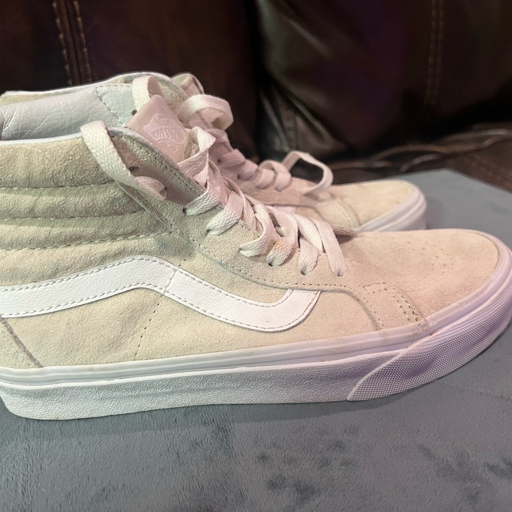 Vans Unisex Size 5.5M 7W SK8-Hi Reissue Oatmeal Beige Suede Sneakers Shoes